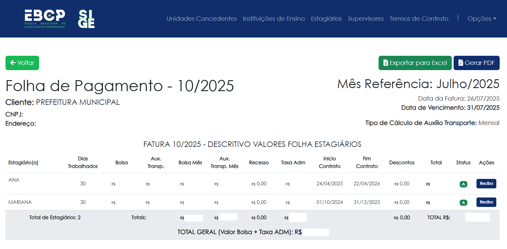 Folha de Pagamento Auto